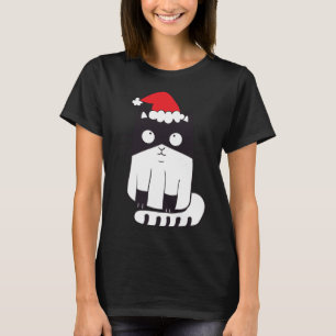 Weihnachtskatze für Kinder mit roter Mütze Süße We T-Shirt