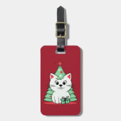 Weihnachtskatze Gepäckanhänger (Vorderseite vertikal)