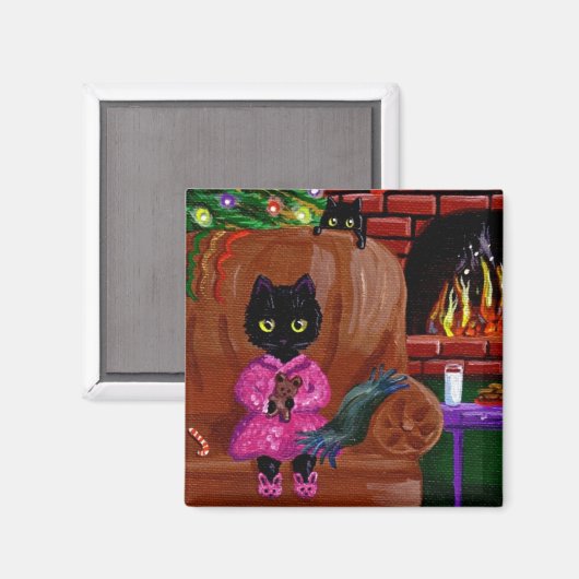 Weihnachtskatze Geschenk Kreationen Magnet (Vorderseite/Rückseite)