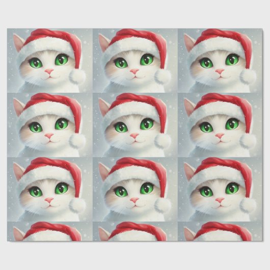 Weihnachtskatze geschenkpapier (Flach)