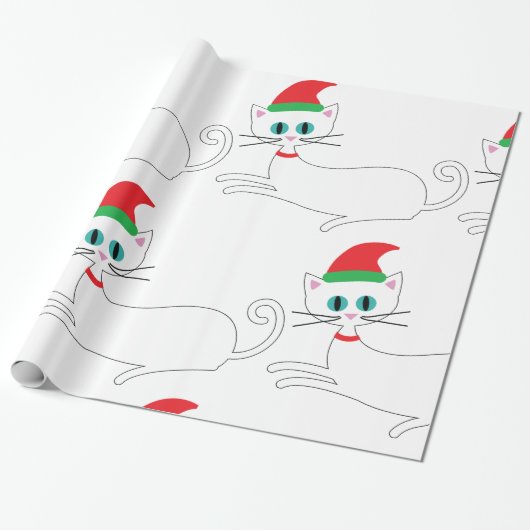 Weihnachtskatze Geschenkpapier (Ungerollt)