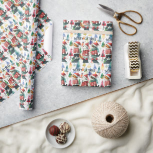 Weihnachtskatze Geschenkpapier