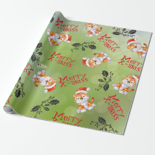 Weihnachtskatze Geschenkpapier