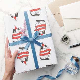 Weihnachtskatze Geschenkpapier