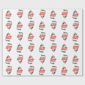 Weihnachtskatze Geschenkpapier (Flach)