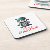Weihnachtskatze Getränkeuntersetzer (Linke Seite)