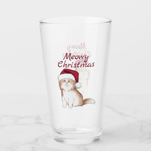 Weihnachtskatze Glas (Vorderseite)