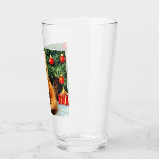Weihnachtskatze Glas (Links)