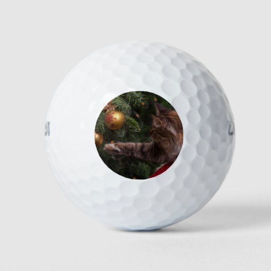 Weihnachtskatze Golfball (Vorderseite)