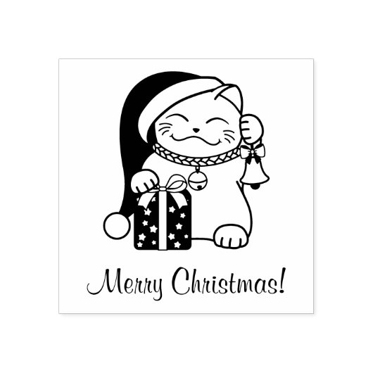 Weihnachtskatze Gummistempel (Prägung)