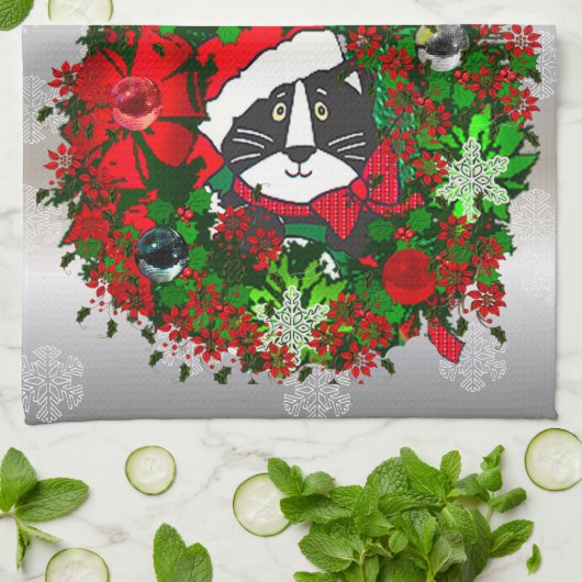 Weihnachtskatze Handtuch (Gefaltet)