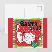 Weihnachtskatze Hier kommt Santa Claws Niedlich Fu Postkarte (Vorne/Hinten)
