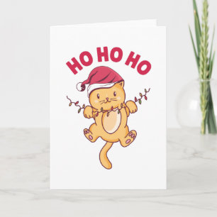 Weihnachtskatze Ho Ho Ho Karte