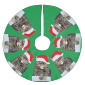 Weihnachtskatze Humbug Foto Tree Skirt Polyester Weihnachtsbaumdecke (Vorderseite)