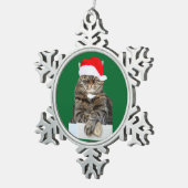 Weihnachtskatze Humbug Pewter Snowflake Ornament (Rechts)