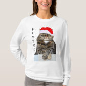 Weihnachtskatze Humbug Weihnachtsmannmütze Frauen  T-Shirt (Vorderseite)