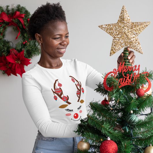 Weihnachtskatze Humbug Weihnachtsmannmütze Frauen  T-Shirt