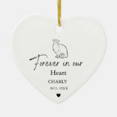 Weihnachtskatze Hund Gedenkname Keramik Ornament (Vorne)