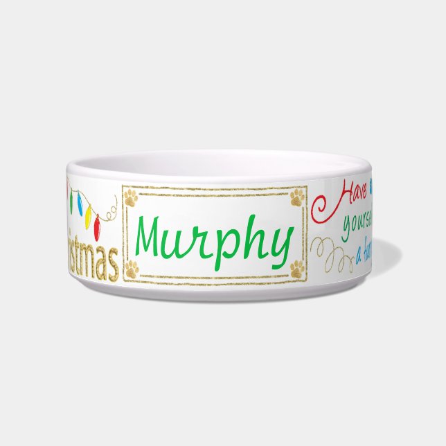 Weihnachtskatze Hundekuchen Zorn Little Xmas/Med Napf (Vorderseite)