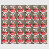 Weihnachtskatze im Gesicht Maske Geschenkpapier (Flach)