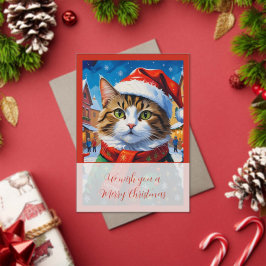 Weihnachtskatze im Nikolaushut Acryleinladungen