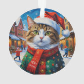 Weihnachtskatze im Nikolaushut Ornament (Rückseite)