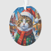 Weihnachtskatze im Nikolaushut Ornament (Vorderseite)