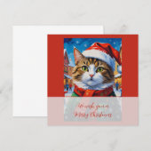 Weihnachtskatze im Nikolaushut Save The Date (Vorne/Hinten)