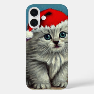 Weihnachtskatze im Weihnachtsmannmütze iPhone 16 Hülle