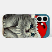 Weihnachtskatze im Weihnachtsmannmütze Case-Mate iPhone Hülle (Rückseite (Horizontal))