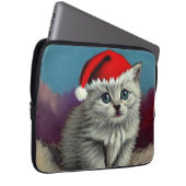 Weihnachtskatze im Weihnachtsmannmütze Laptopschutzhülle (Vorne Rechts)