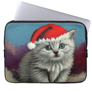 Weihnachtskatze im Weihnachtsmannmütze Laptopschutzhülle