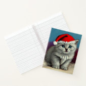 Weihnachtskatze im Weihnachtsmannmütze Notizblock (Innenseite)