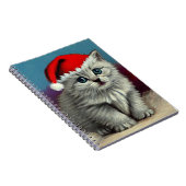 Weihnachtskatze im Weihnachtsmannmütze Notizblock (Rechte Seite)