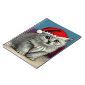 Weihnachtskatze im Weihnachtsmannmütze Notizblock (Linke Seite)