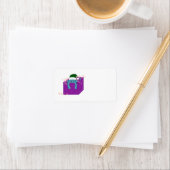 Weihnachtskatze in einer Schachtel Adressaufkleber (Insitu)