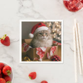 Weihnachtskatze in einer Schachtel Serviette (Beispiel)