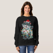 Weihnachtskatze in farbenfrohen Lichtern mit S Sweatshirt (Vorne ganz)