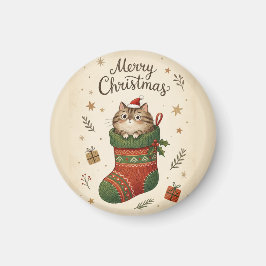 Weihnachtskatze in Strumpf Magnet