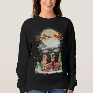 Weihnachtskatze in Weihnachtsmannmütze Frohe Weihn Sweatshirt