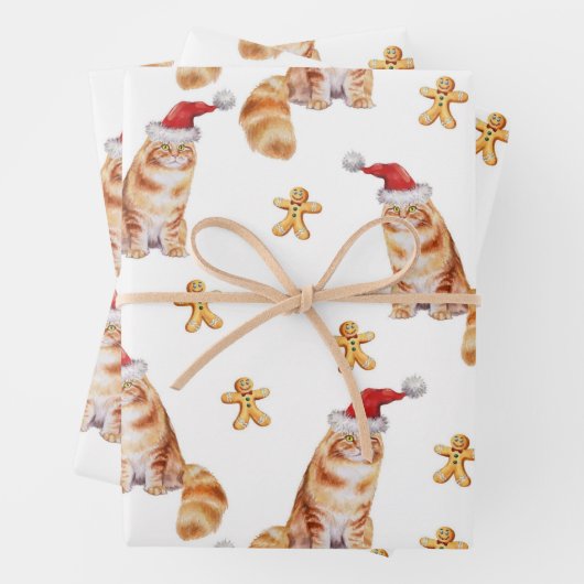Weihnachtskatze & Ingwer Brot, Männer Frauen & Kin Geschenkpapier Set (Beispiel)
