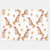 Weihnachtskatze & Ingwer Brot, Männer Frauen & Kin Geschenkpapier Set (Vorderseite)