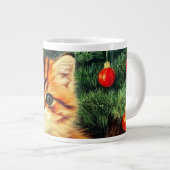 Weihnachtskatze Jumbo-Tasse (Vorderseite Rechts)