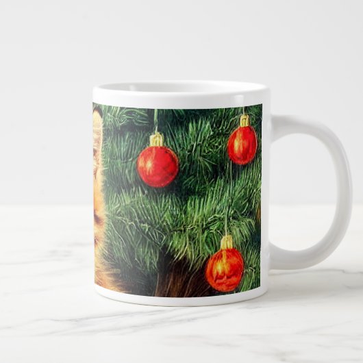 Weihnachtskatze Jumbo-Tasse (Rechts)