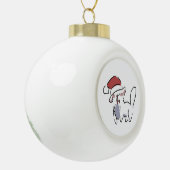 Weihnachtskatze Keramik Kugel-Ornament (Links)