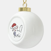 Weihnachtskatze Keramik Kugel-Ornament (Rechts)