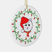 Weihnachtskatze Keramik Ornament (Rechts)