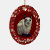 Weihnachtskatze Keramik Ornament (Rechts)