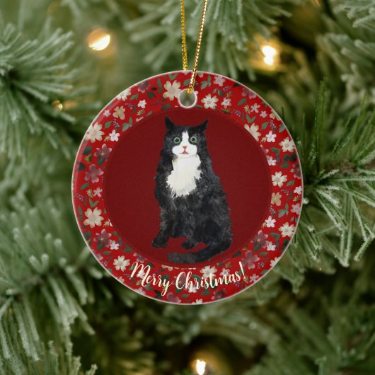 Weihnachtskatze Keramik Ornament (Baum)