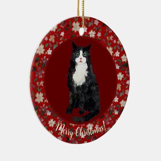 Weihnachtskatze Keramik Ornament (Rechts)